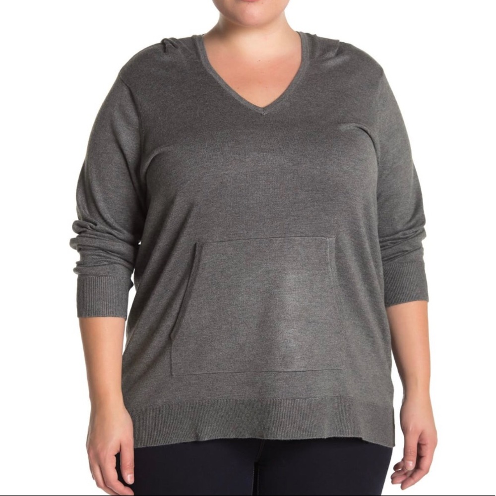 V-Neck Pullover Hoodie Sweater